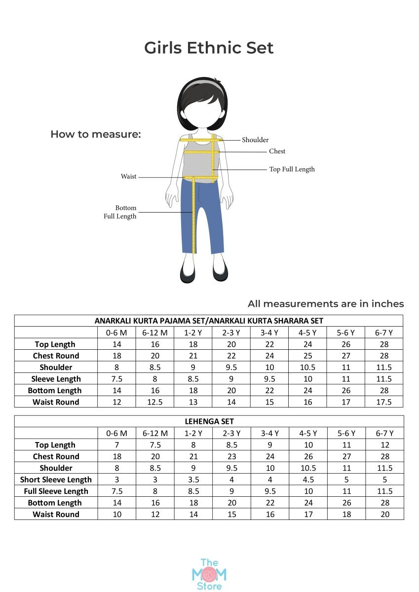 Yellow And Blue Floral Print Girls Lehenga Set - KES-SC-YBG-0-6