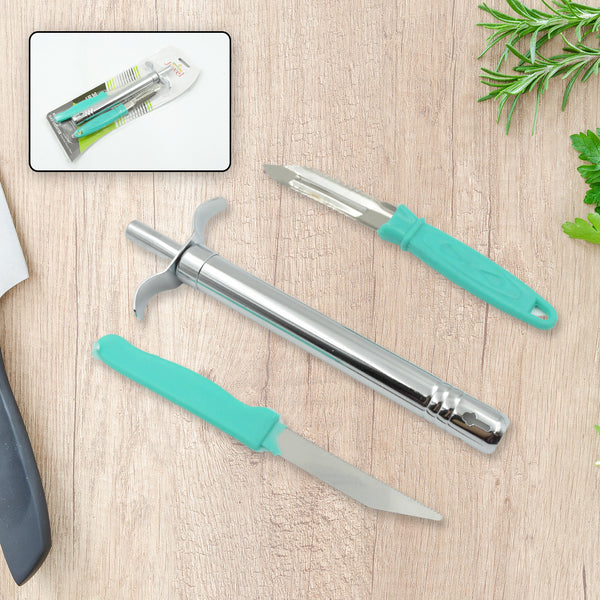 3 In 1 Kitchen Combo - Kitchen Lighter Stainless Steel Knife And Peeler