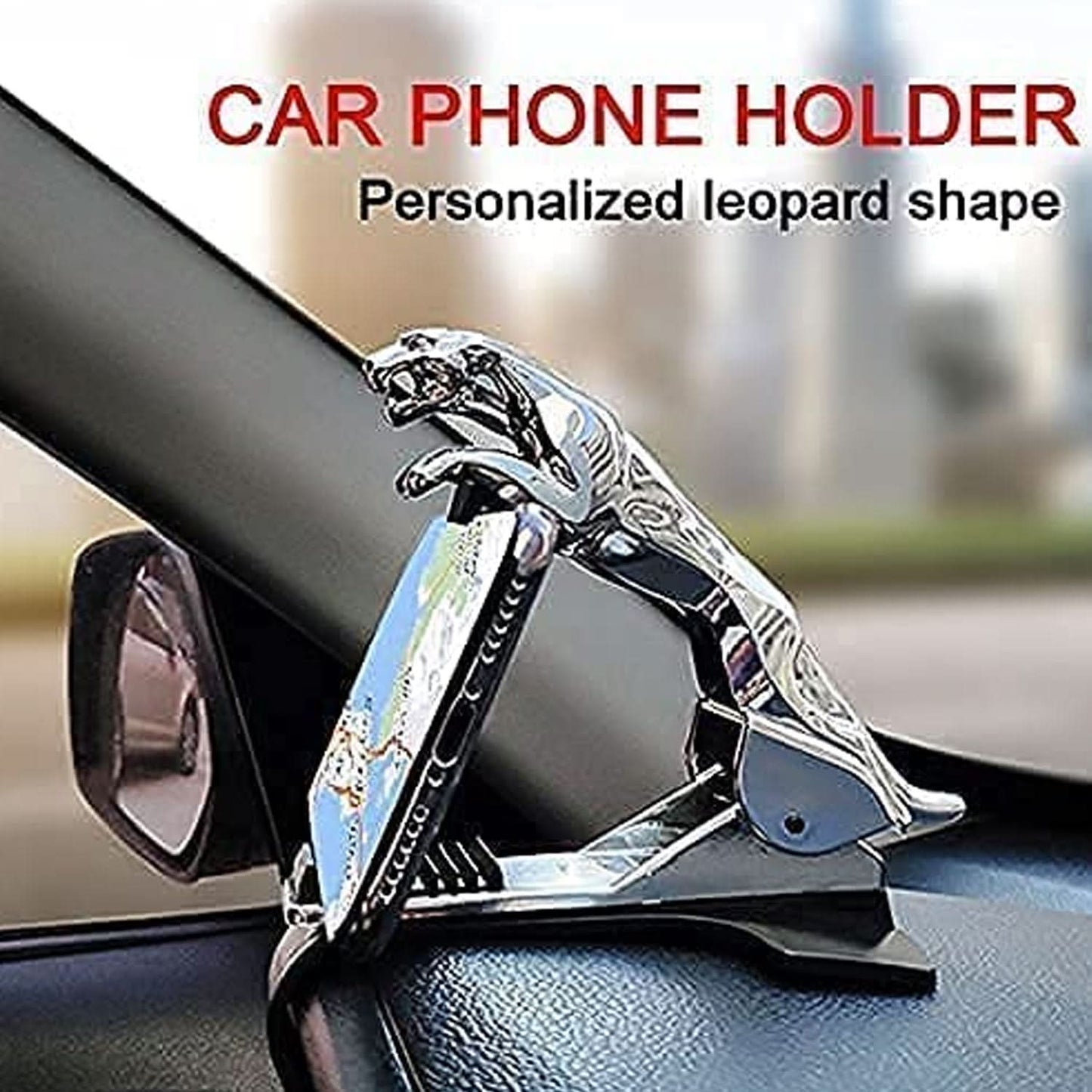 Jaguar-Shaped Car Mobile Phone Holder – Dashboard Clip Mount