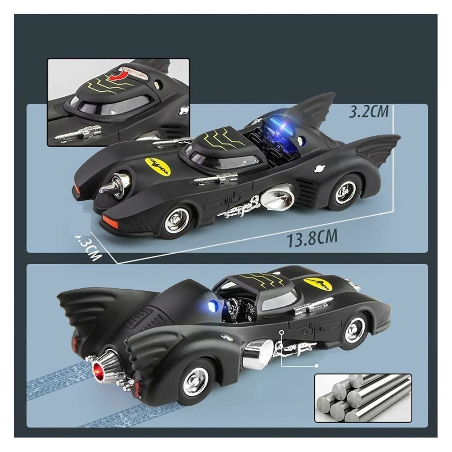 Batman 1989 Classic Edition Die Cast Batmobile Push and Go Action Toy Car for Kids Collectors and Superhero Fans SAHANA GIFTS & STATIONARY