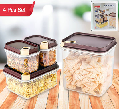 Ritu Push N Lock Airtight Food Storage Container Set (4 Pc)
