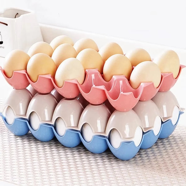 15 Cavity Plastic Egg Tray Egg Trays For Storage With 15 Eggs Holder (4 Pc Set)