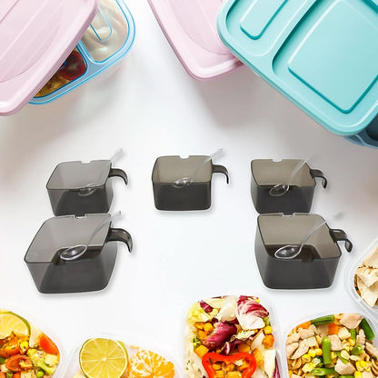 Rotating Spice Jar Set – 5-Tier Vertical Seasoning Box with Spoons (1 Set)