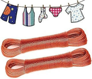 (Pack of 2, Multicolor) 20-Meter PVC Coated Metal Clothesline Rope3333