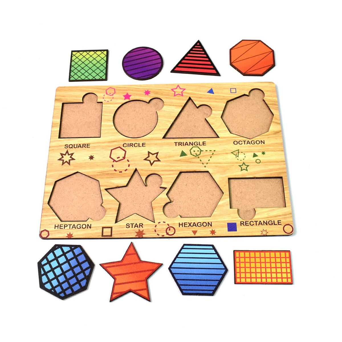 Wooden Triangles Puzzle Learning Educational Board (1 Set  2820 Cm) HP DD