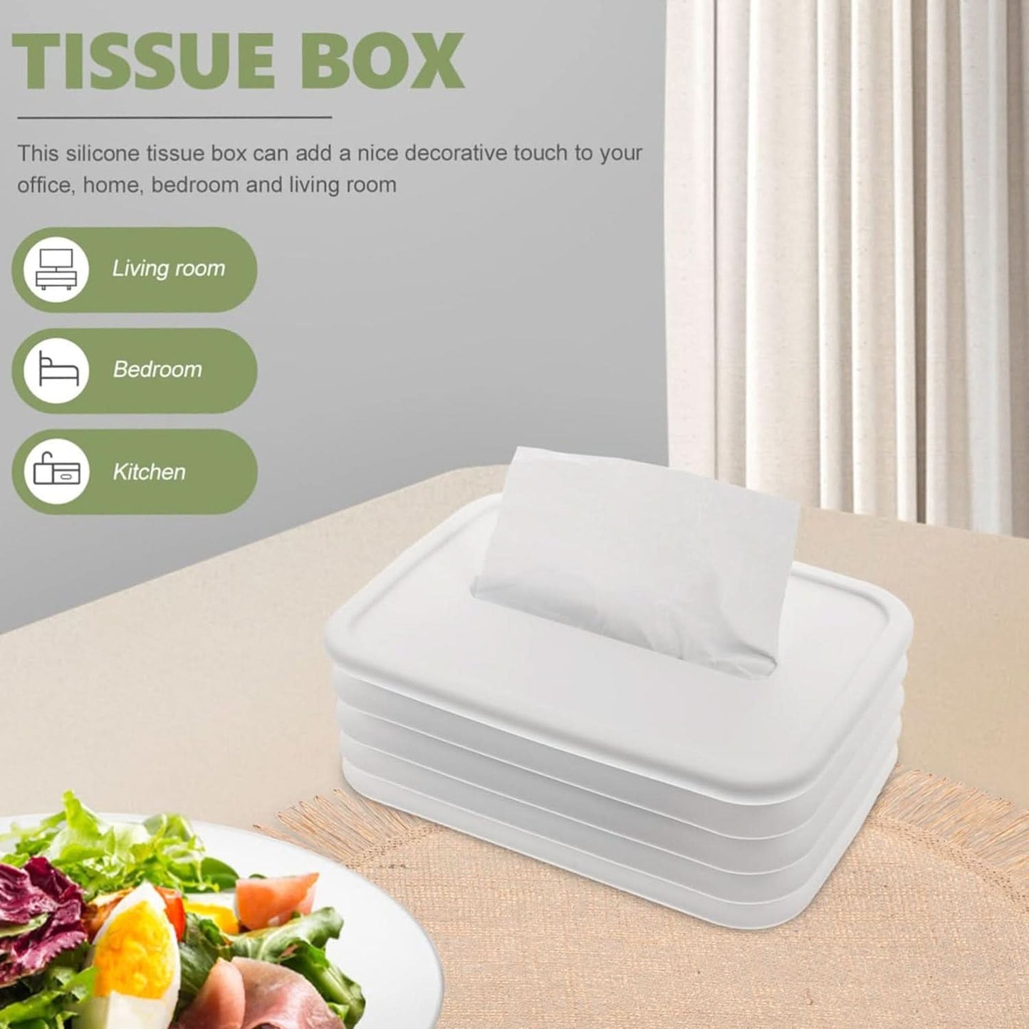 Silicone Tissue Holder Box – Compact Cylinder/Cube Design for Bathroom, Office, Car & Bedroom