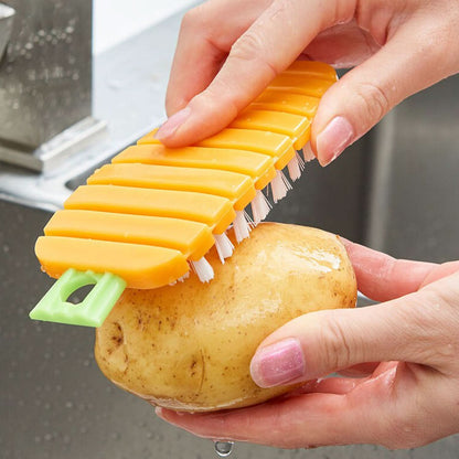 Carrot-Shaped Vegetable Scrubbing Brush – Non-Toxic Fruit & Veggie Cleaner for Potatoes & More