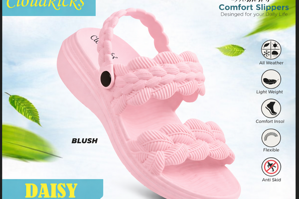 Cloudkicks Womens Daisy Comfort Slippers Lightweight Anti Skid Daily Wear Footwear AGARWAL ENTEPRISES