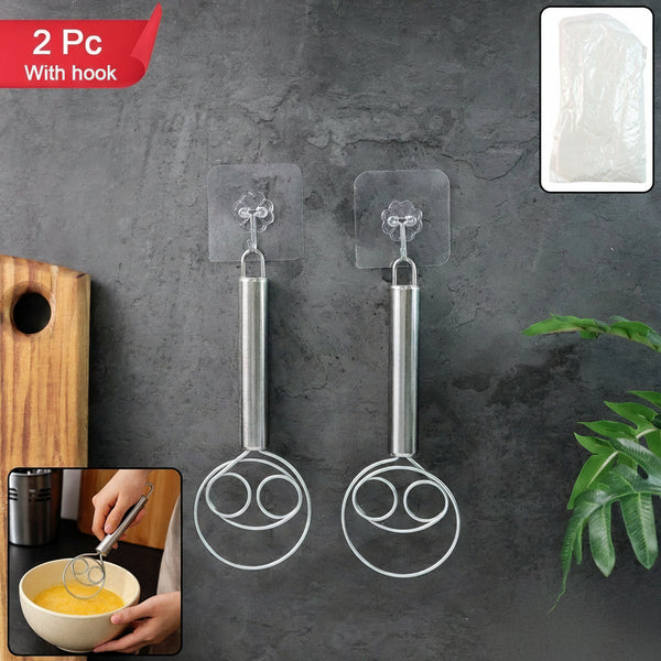 2-piece Stainless Steel Spiral Hand Whisk - (2 Pc  Set)