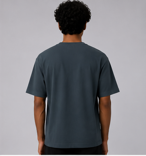 HUSTLE Men's Crew Neck Relax Fit Tees - Charcol Gray