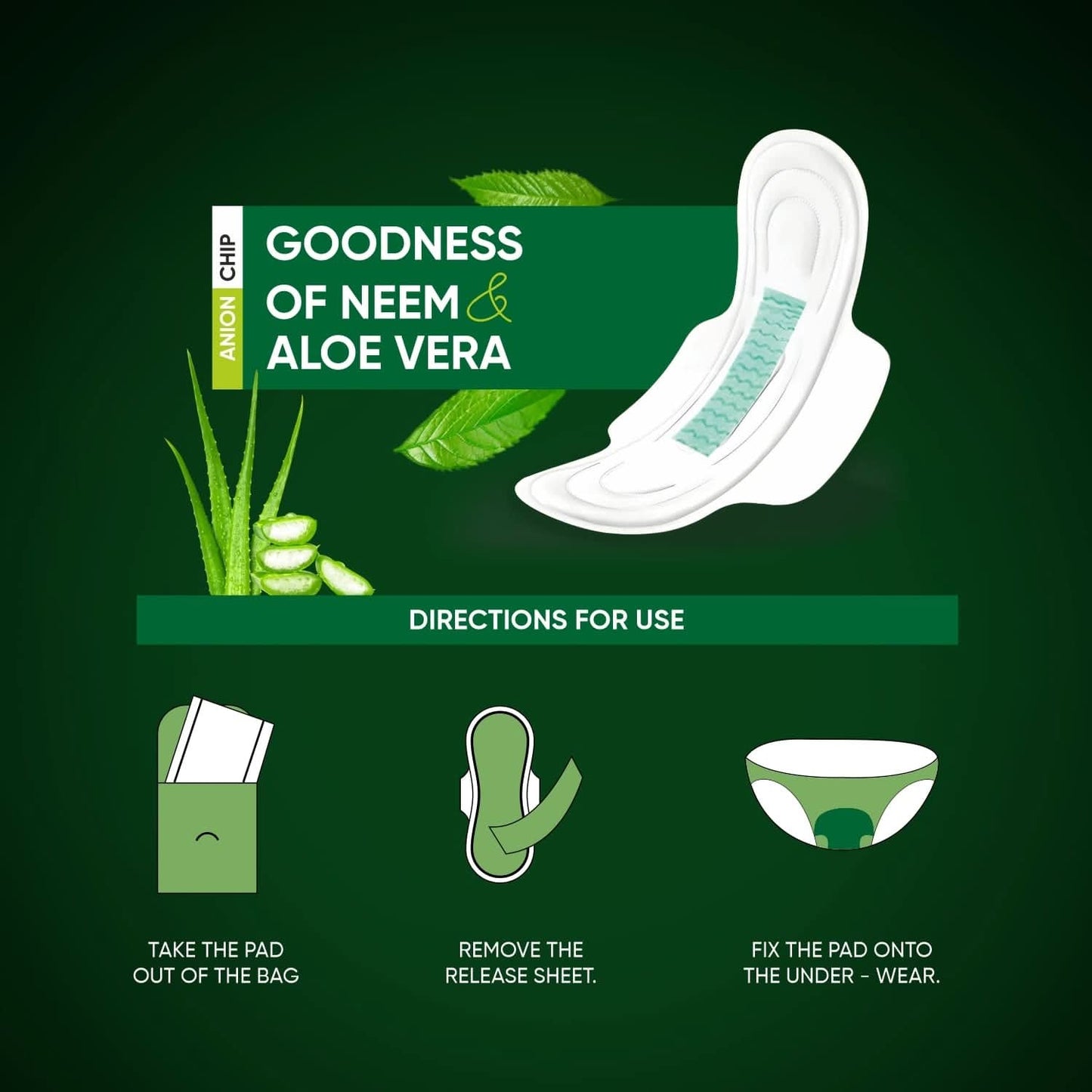 Sanitary Pads with Neem & Aloe Vera – Ultra Thin, 320mm, 36 Pads