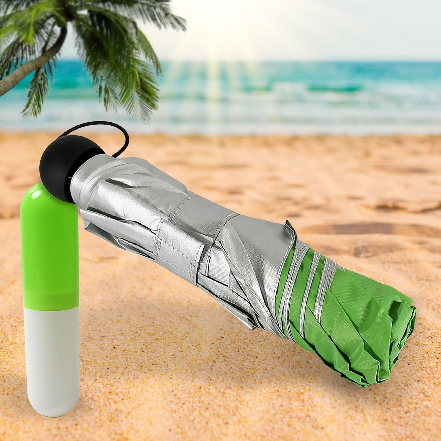 Portable 3-Fold Umbrella Solid UV Protection & Rain Shield for Men & Women