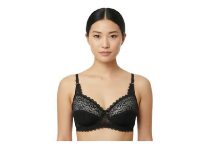 Premium Women's Lace Net Bra with Elegant Non-Padded Full Coverage Lingerie with Scalloped Trim - Pack of 2 (Multicolor)