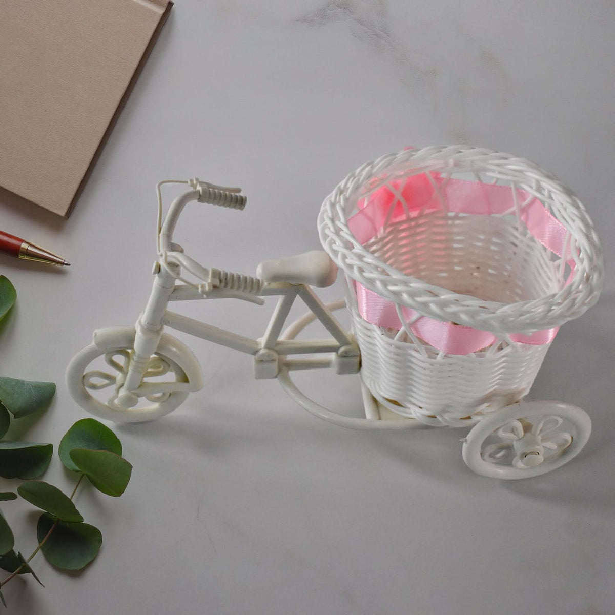 Plastic Cycle Flower Vases For Home Decor Bicycle Flower Pot Stand (1 Pc) HP DD