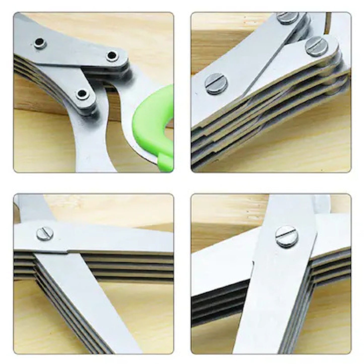 5-Blade Multipurpose Herb Scissors for Stainless Steel Kitchen Cutter for Fast Vegetable,