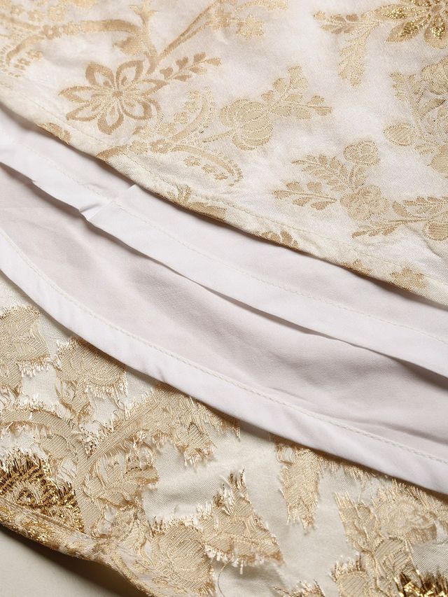 Bollywood Vogue Ready To Wear White Jacquard N Wine Art Silk Skirt Set