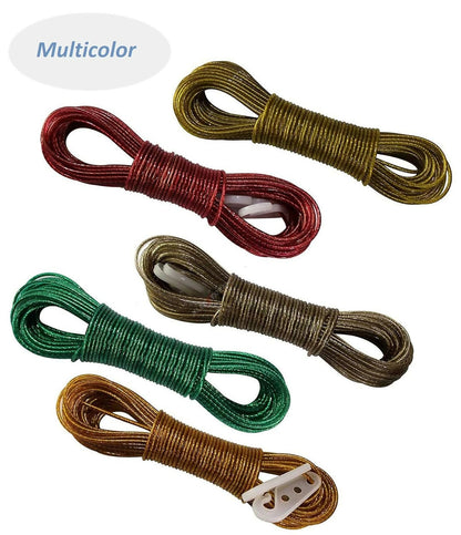 (Pack of 2, Multicolor) 20-Meter PVC Coated Metal Clothesline Rope33