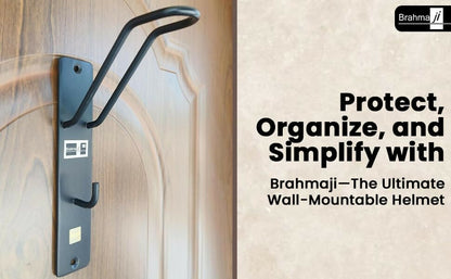 Multi-Purpose Over The Door Helmet Holder & Organizer, Heavy-Duty No-Drill Door Hook for Bags, Jackets, Keys & Accessories WiNNY