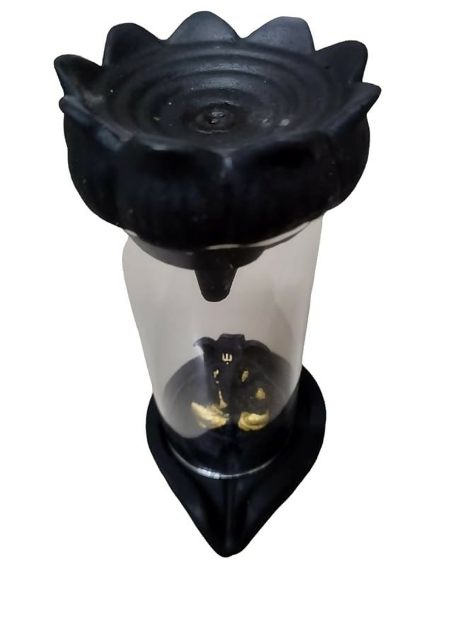 Lotus Backflow Incense Burner with Ganesha Idol – Spiritual Home Decore