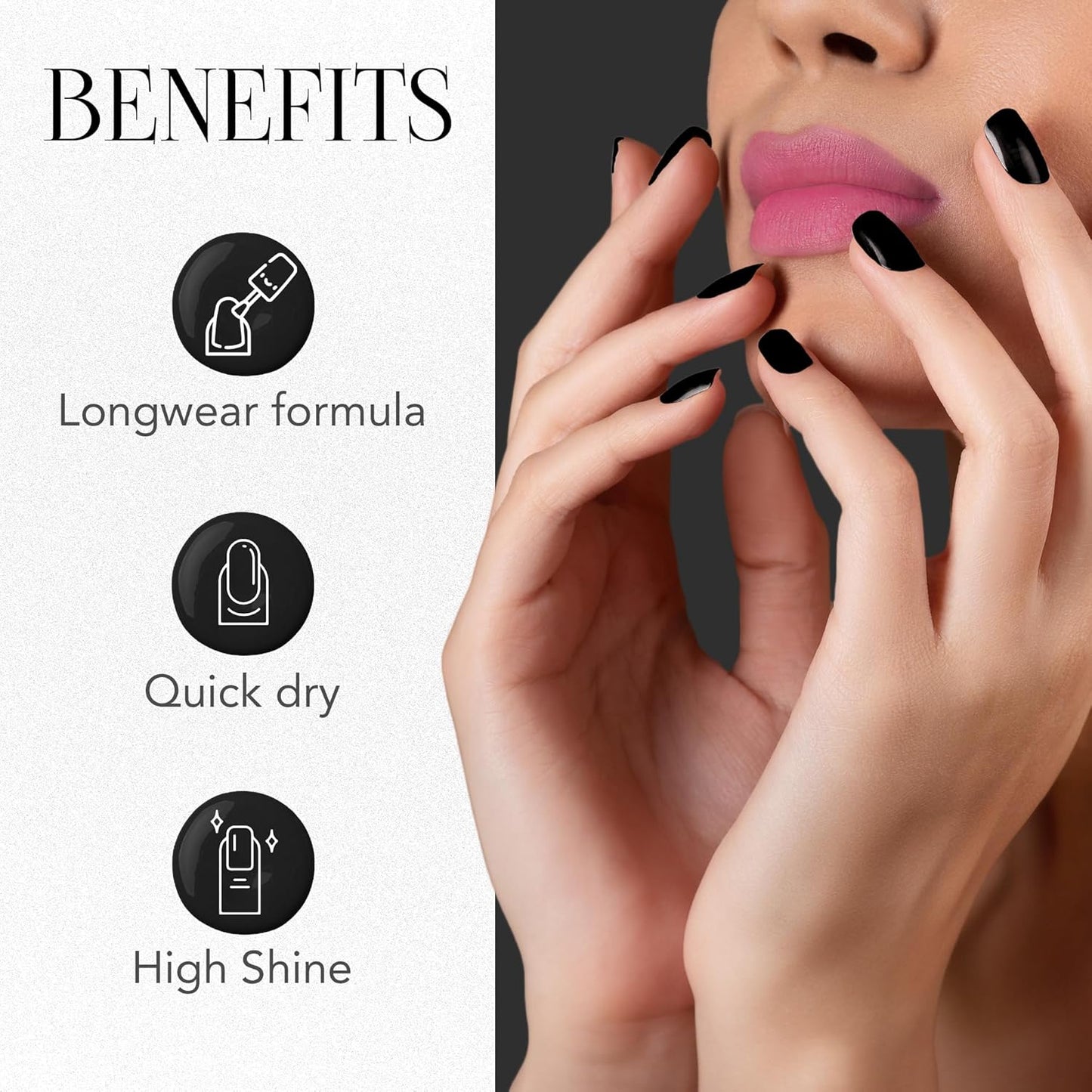 Og Beauty Black Beauty Gel Intense Nail Polish (1 Pc  10 Ml)