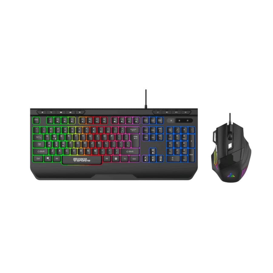 Cocount Fury Gaming Keyboard Mouse Combo, Rainbow Backlighting, 19 AntiGhosting Keys - HalfPe