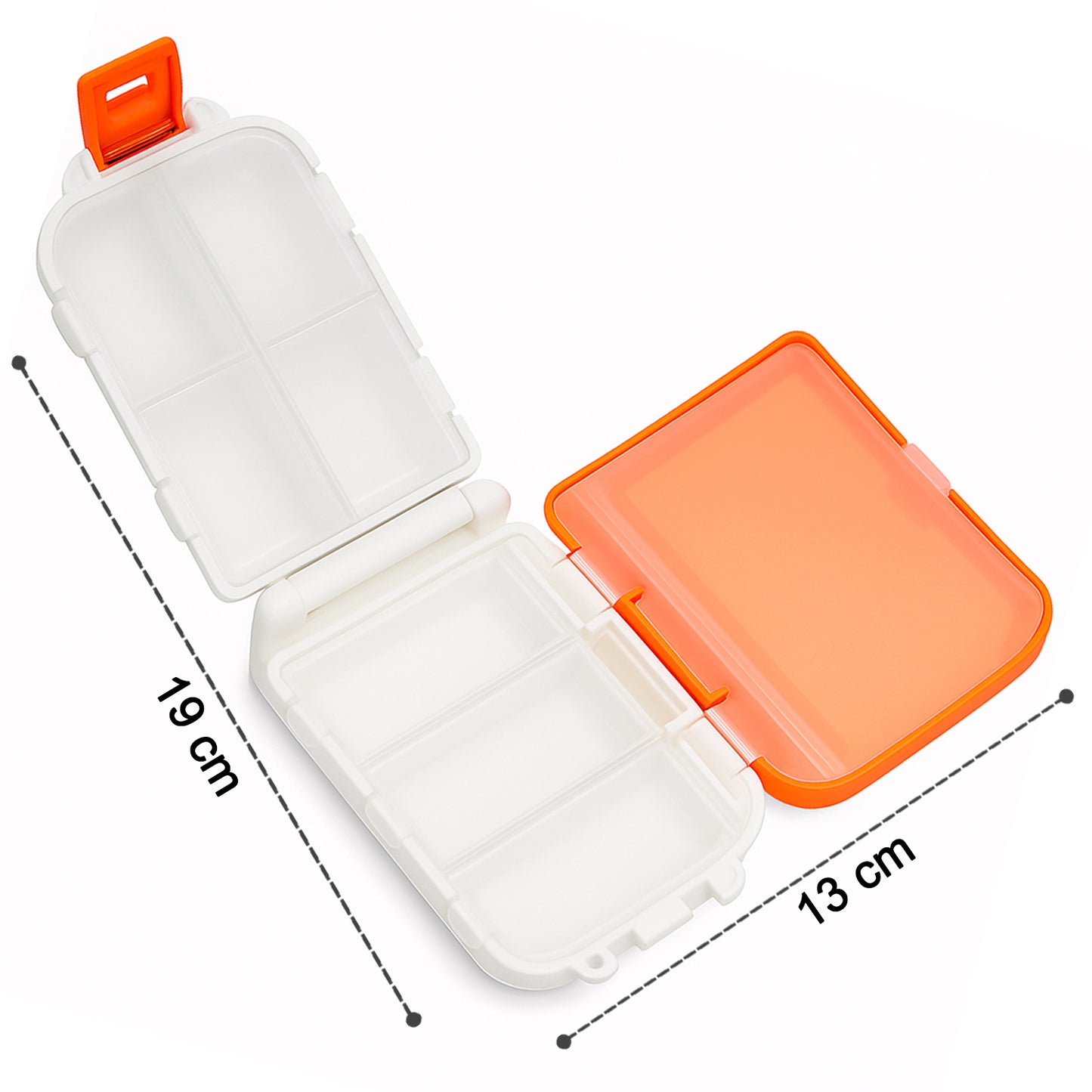 Portable Orange Dual-sided Pill Organizer Box (1 Pc)