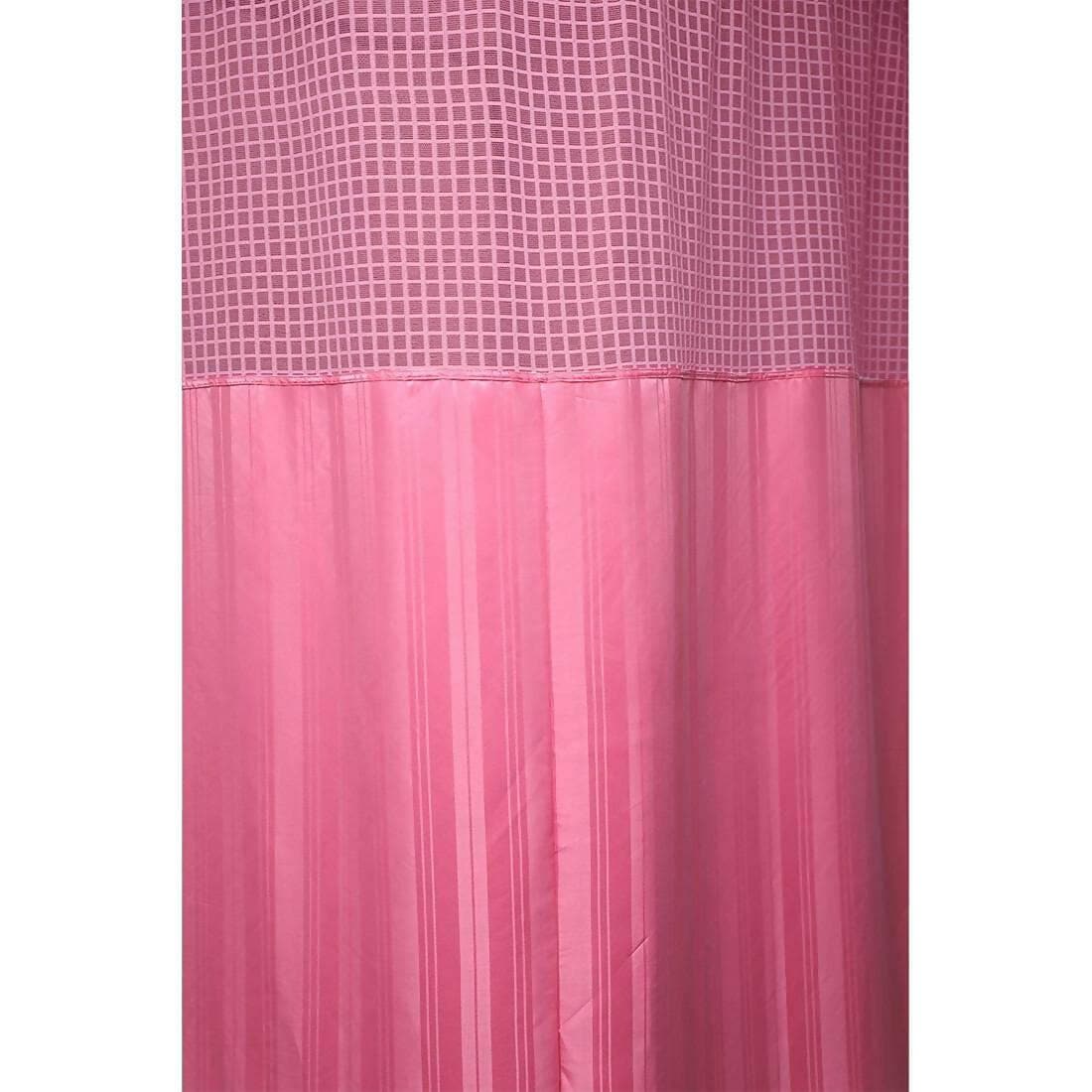 Hospital Partition Curtains, Clinic Curtains Size 4 FT W x 7 ft H, Channel Curtains with Net Fabric, 100% polyester 8 Rustfree Metal Eyelets 8 Plastic Hook, Pink, (4x7 FT) - HalfPe