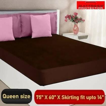 Mattress Protector Coffee Waterproof Cover for Queen Size Bed (75 x 60 inch) - HalfPe