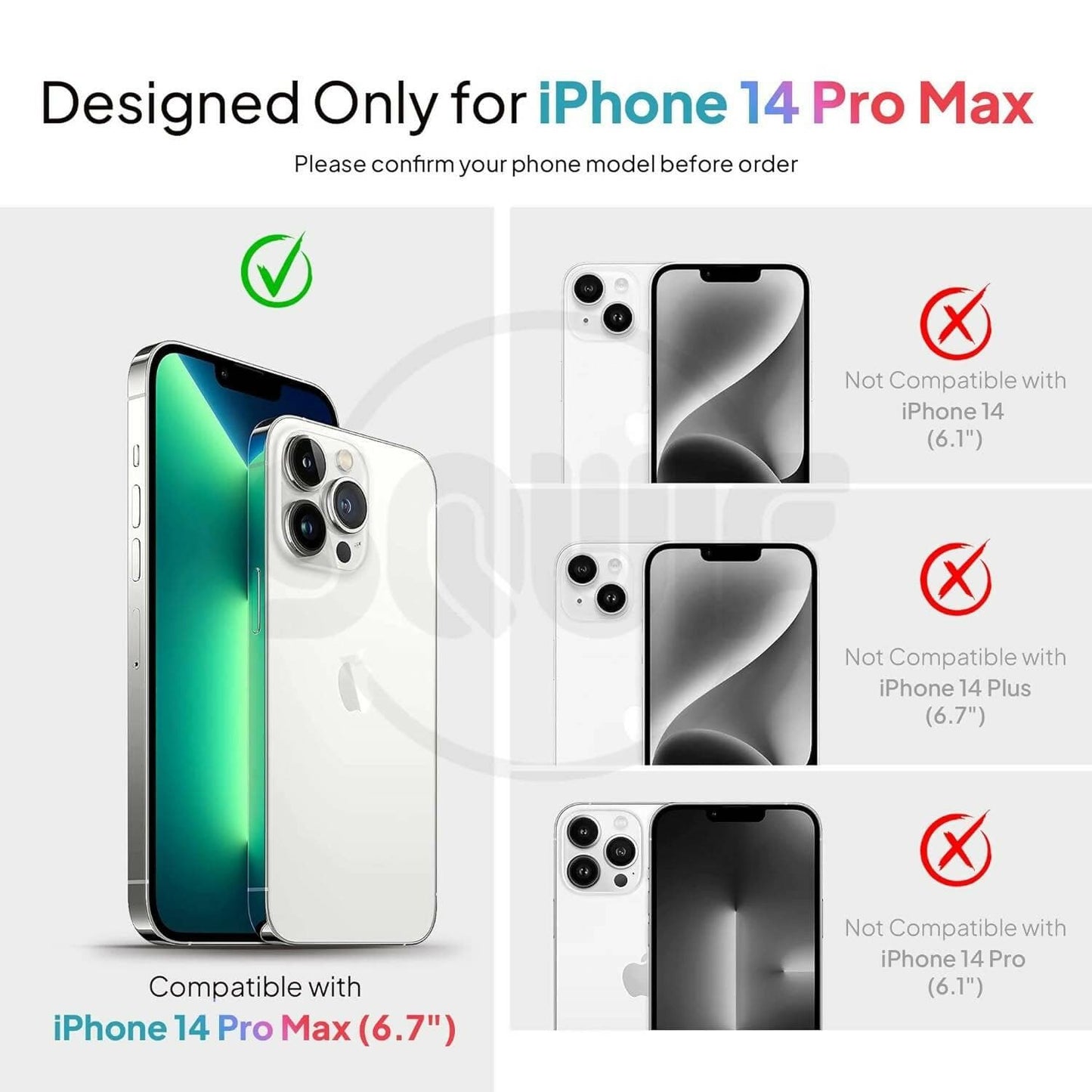 SQUIF Thermoplastic Polyurethane Crystal Clear Hard Back Case for iPhone 14 Pro Max Cover | Electroplated Frame Bumper Ultra Slim (Not Yellowing) (Silver) - HalfPe