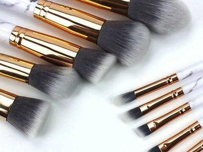 Bingeable Professional Makeup Brushes Set Soft Synthetic Multi Purpose Makeup Brushes (White\Multi Color) (Pack of 10) - HalfPe