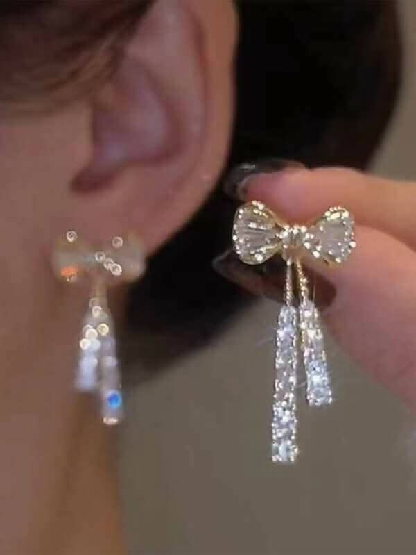 Pinapes butterfly crystal earrings zircon fashion for women luxury earrings (2 pairs) - HalfPe