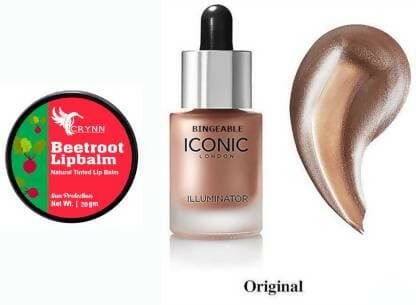 Crynn Essential BeetRoot Natural Tinted Lip Balm Sun Protection& Professional Iconic Highlighter - HalfPe