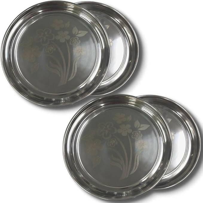 SHINI LIFESTYLE Stainless Steel Plate/ khumcha Thali - HalfPe