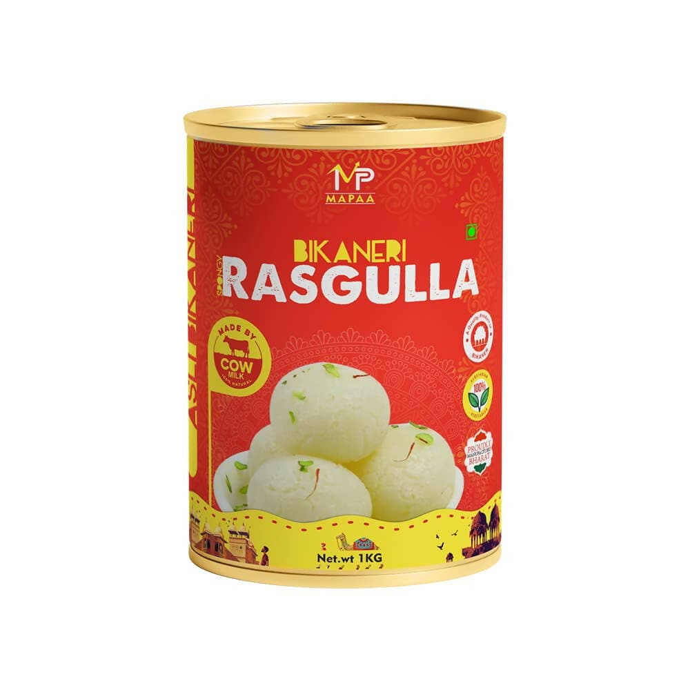 MAPAA's Bikaneri Rasgulla & Premium Desi Ghee Gulab Jamun Mithai Combo (2x1Kg) 2 KG - HalfPe