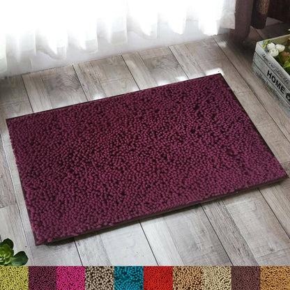 Lushomes Bathroom Mat, 2200 GSM Floor, bath mat Mat with High Pile Microfiber, anti skid mat for bathroom Floor, bath mat Non Slip Anti Slip, Premium Quality (20 x 30 inches, Single Pc, Purple) - HalfPe