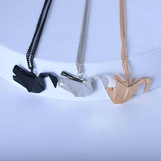 Pinapes Origami Pendant Necklace – (Gold Color) - HalfPe