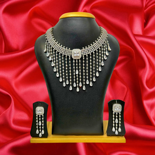 Alloy jewel set with long beads - HalfPe