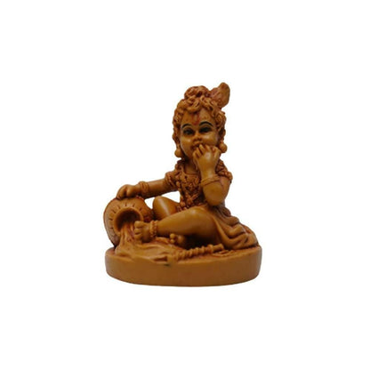 KariGhar Bal Krishna Idol for Car Dashboard Home (Brown, 2.5X3X4 inches) - HalfPe