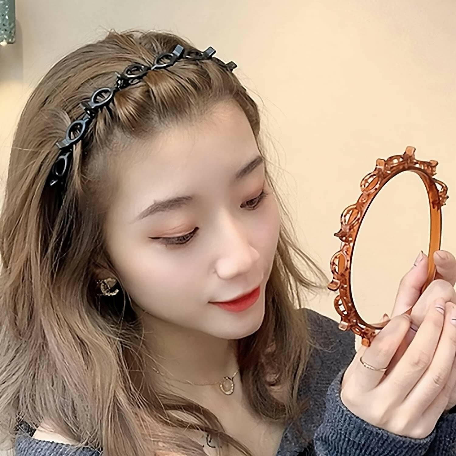 SENECIO Brown Twister Headband Wavy Hair Style Headband Hairband Hoop Tool(Pack of 2) - HalfPe