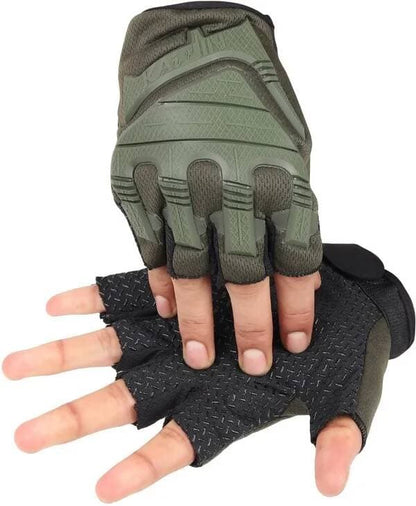 Half Military green Glove M Riding Gloves (Green) - HalfPe