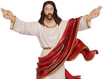 KariGhar Risen Jesus Christ (3 x 10 x12 Inches) A0042 Idol & showpiece for Gifting & Decoration Purpose (Red & White) - HalfPe