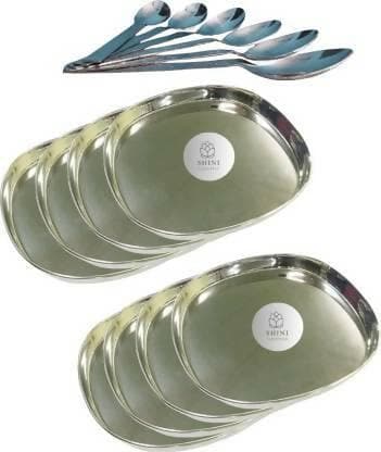 SHINI LIFESTYLE Dinner Plate, Lunch Plate 8pc with Table Spoon Set Dinner Plate (Pack of 16) - HalfPe