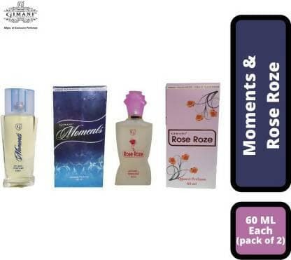 Gimani Moments and Rose Perfume 60ml each (pack of 2, 120ml) - HalfPe