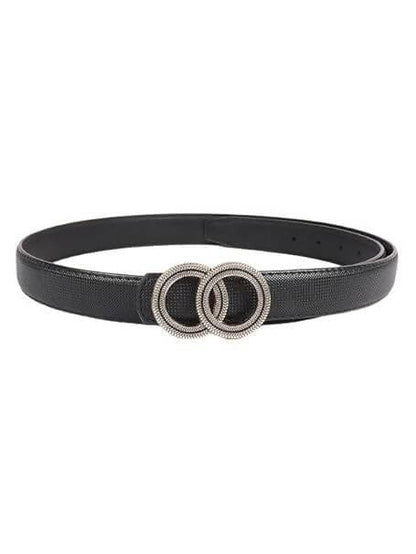 Women's Party Black Genuine Leather Belt - HalfPe