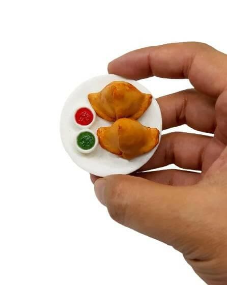 Samosa Miniature Food Fridge Magnet - HalfPe