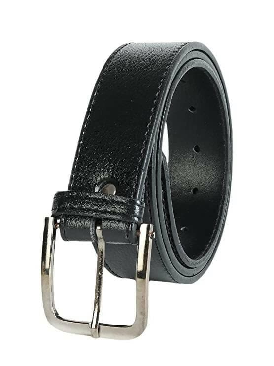 Men's Artificial Leather Belt And Wallet Combo (Black) - HalfPe