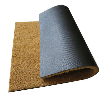 Mats Avenue Solid Coir Doormat with Heavy Backing (Brown, Coir, 45x75 cm) Large Set of 2 for All Entrance and Floor - HalfPe