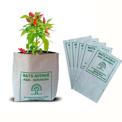 Mats Avenue AGRI - SURAKSHA Heavy Duty Grow Bags 600 Gauges (24 CM x 24 CM) (Pack of 5) - HalfPe