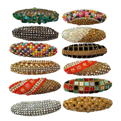 SENECIO Crystal Studded Hair Clip For Girls & Women (Pack of 12) - HalfPe