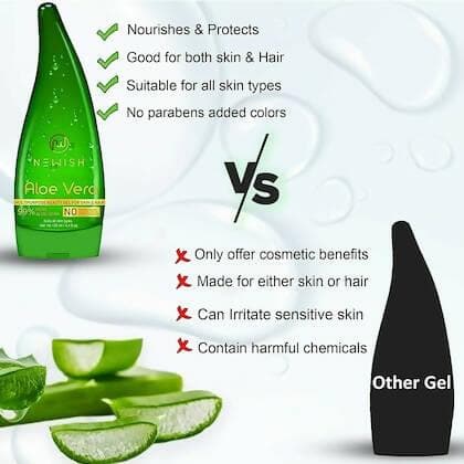 Newish Pure Aloe Vera Gel For Face Glow, Hair Growth & Skin Moisturizer For Women & Men (Buy1 Get1) - HalfPe